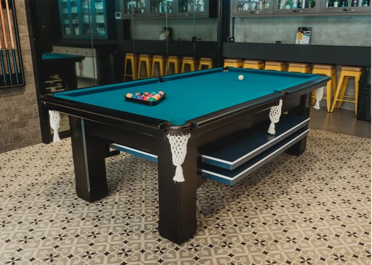 Mesa de Bilhar Hobby cor Ébano com Tampo de Ping Pong